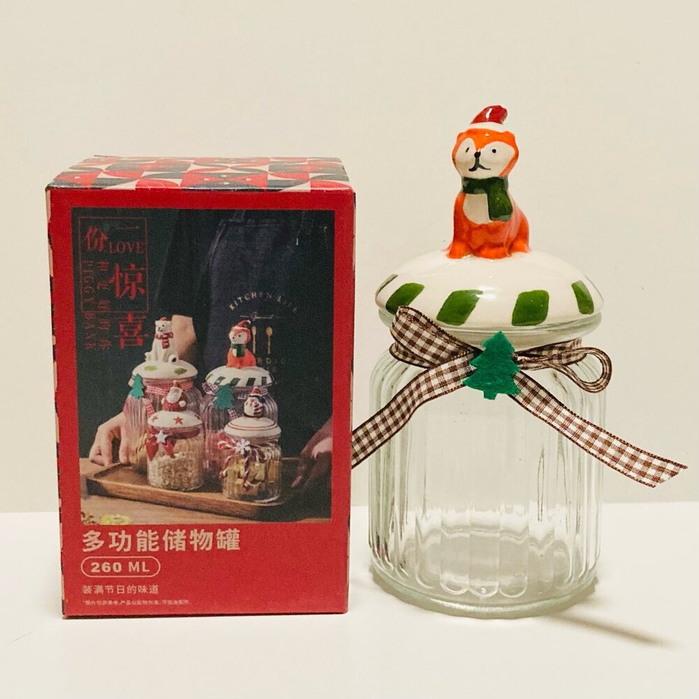 Christmas Fox Jar